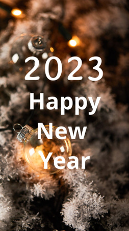 New Year Holiday Greeting Instagram Story Design Template