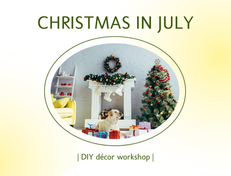 Decorating Workshop Services for Christmas in July Postcard 4.2x5.5in Design Template