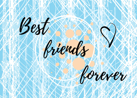 Designvorlage Best friends Forever on Blue für Postcard 5x7in