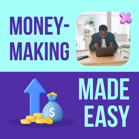 Plantilla de diseño de Ganar dinero en el comercio con nuevos consejos Animated Post 
