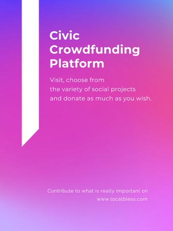 Crowdfunding Platform promotion Poster US tervezősablon