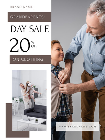 Discount Offer on Clothing on Grandparents Day Poster US Design Template