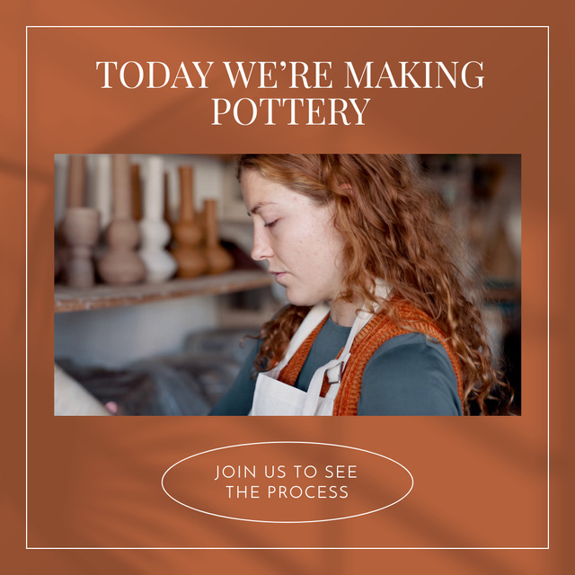 Ontwerpsjabloon van Animated Post van Local Pottery Showing Work Process For Customers