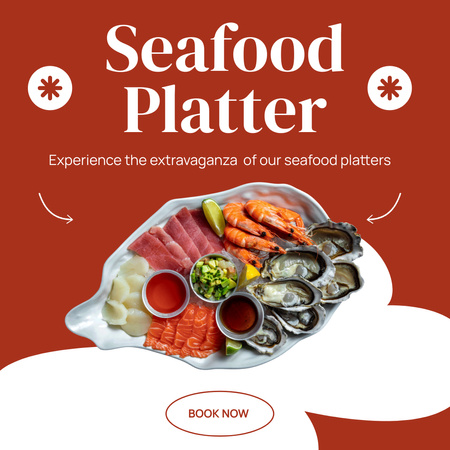 Seafood Platter Best Offer Animated Post Design Template