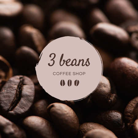 Plantilla de diseño de granos de café del anuncio de café Logo 
