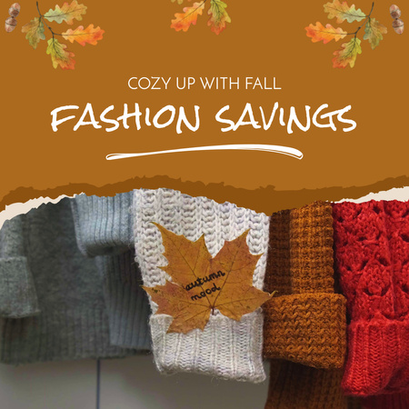 Amazing Thanksgiving Sale On Colorful Pullovers Animated Post Design Template