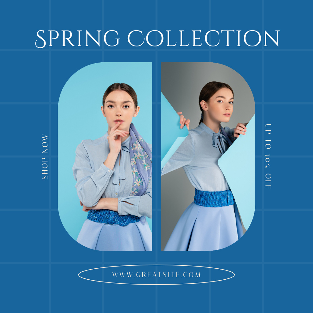 Spring Collection Sale Collage Instagram AD Design Template