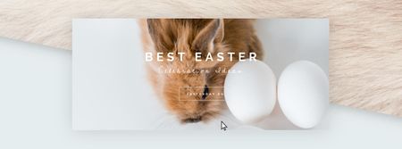 Cute bunny with Easter eggs Facebook Video cover – шаблон для дизайна