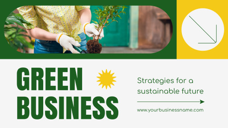 Platilla de diseño Economic Benefits of Green Initiatives for Business Presentation Wide