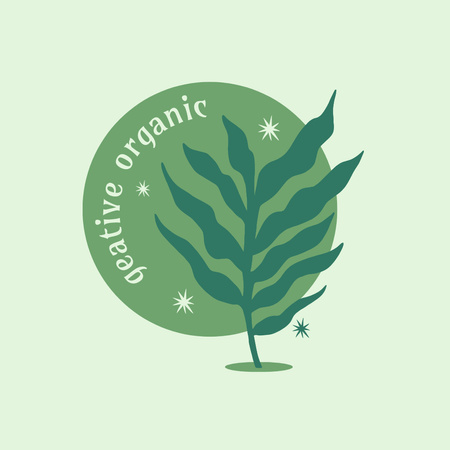 Cute Plant Illustration Logo Design Template