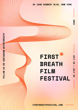 Ontwerpsjabloon van Poster A3 van Film Festival Announcement on Gradient