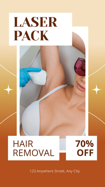 Discount on Full Package Laser Hair Removal Services Instagram Storyデザインテンプレート