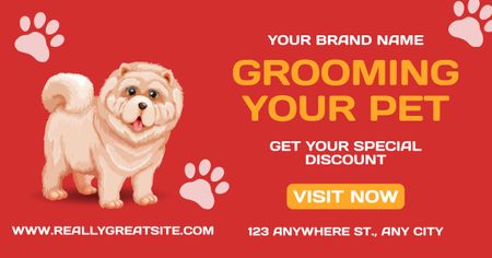 Dog Grooming Salon Ad Facebook AD Design Template