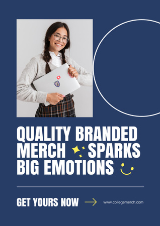 College Apparel and Merchandise Poster A3 Design Template