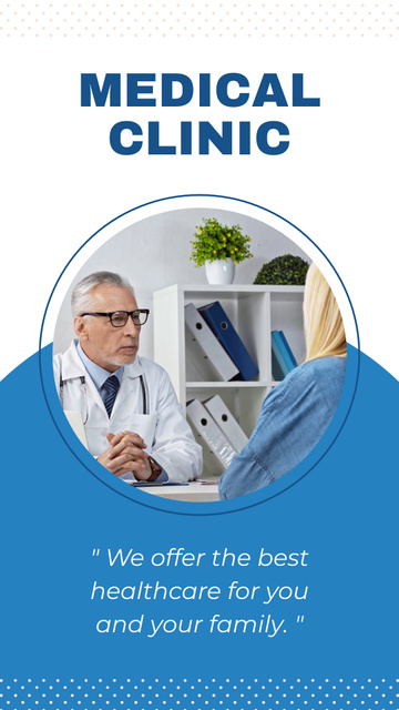 Medical Clinic Ad with Patient is visiting Doctor Instagram Video Story Design Template