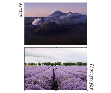 Designvorlage Beautiful Landscape of Mountains and Lavender Field für Facebook