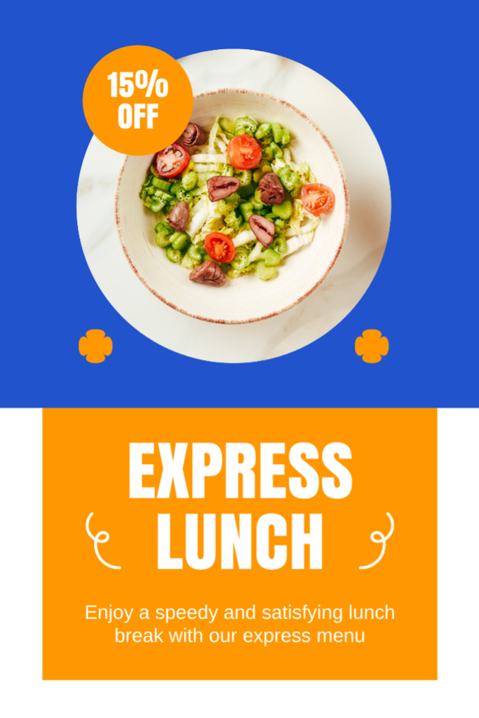Express Lunch Ad with Tasty Salad Tumblr Modelo de Design