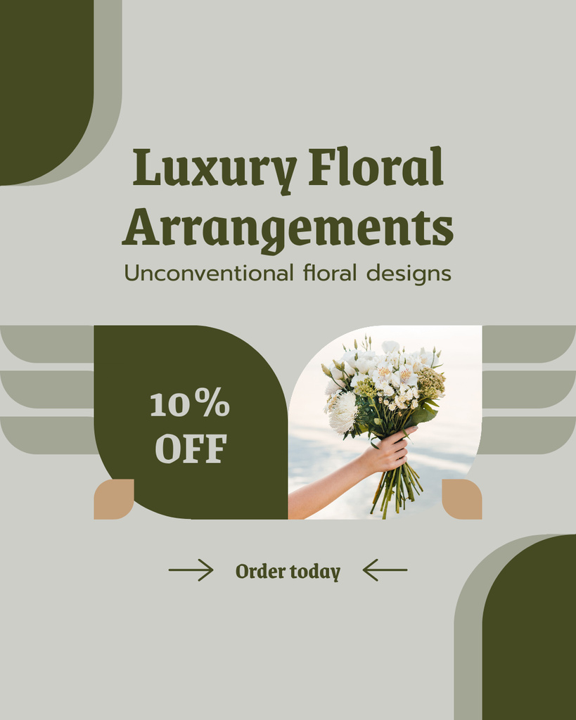 Luxury Flower Arrangements Service with Enchanting Bouquet Instagram Post Verticalデザインテンプレート