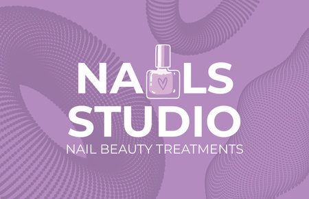 Designvorlage Nails Studio Ad with Purple Nail Polish für Business Card 85x55mm