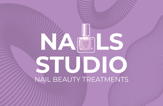 Nails Studio Ad with Purple Nail Polish Business Card 85x55mm Šablona návrhu