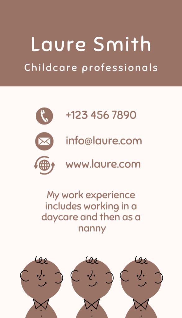Child Care Services Ad with Cute Sleeping Baby Business Card US Vertical Design Template