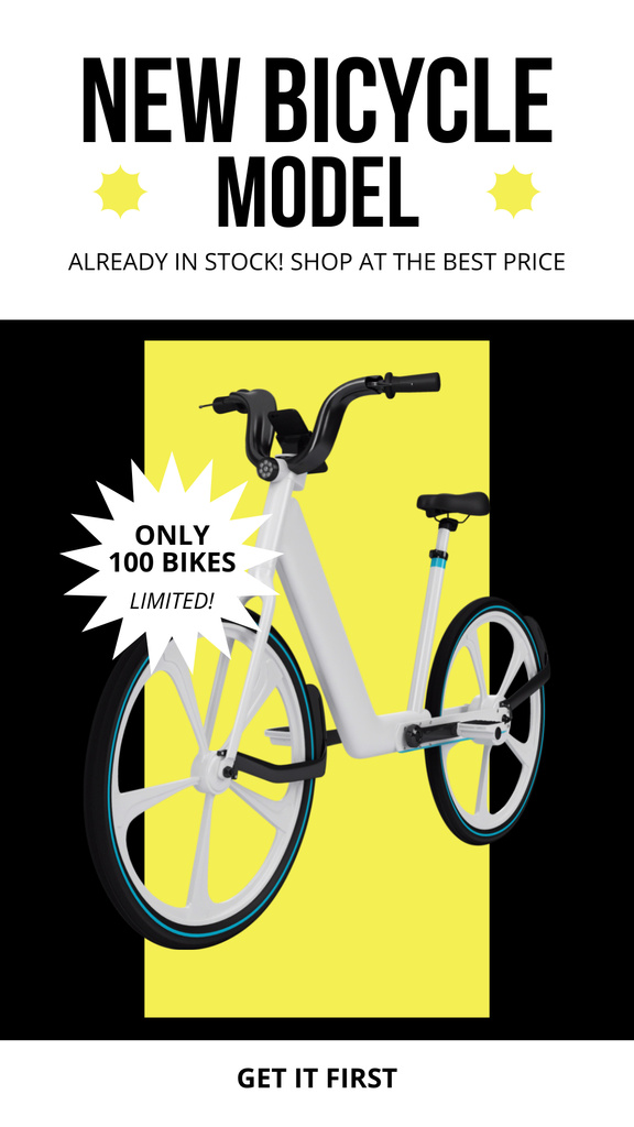 Designvorlage New Bicycle Model Already in Stock für Instagram Story