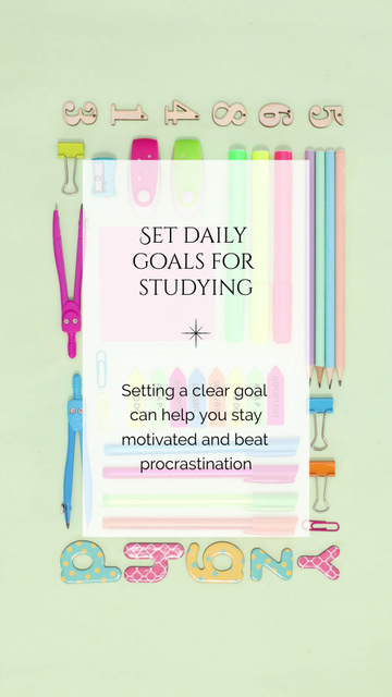 Template di design Daily Goals for Studying TikTok Video