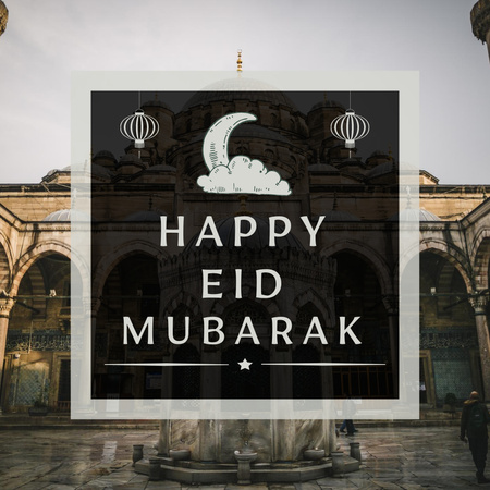 Lovely Greetings on Eid Mubarak Instagram Design Template