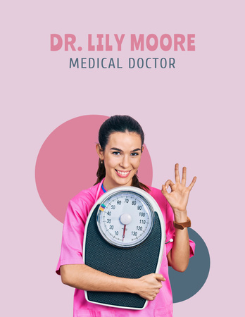 Supportive Nutritionist Doctor Services Offer With Scale Flyer 8.5x11in – шаблон для дизайна