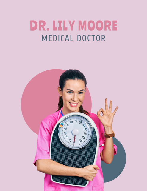 Supportive Nutritionist Doctor Services Offer With Scale Flyer 8.5x11in Modelo de Design