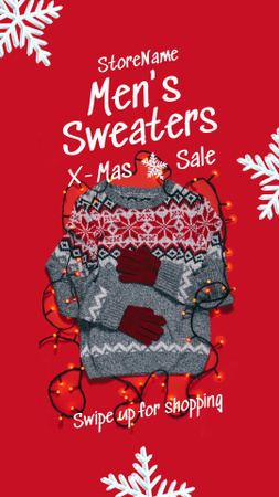 Men's Christmas Sweaters Sale Offer Instagram Story Design Template
