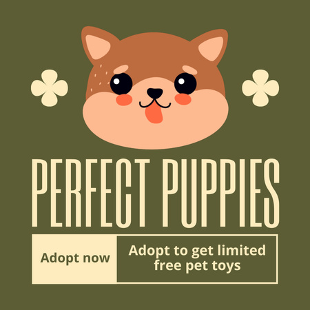 Designvorlage Bieten Sie an, Perfect Puppy zu adoptieren für Animated Post