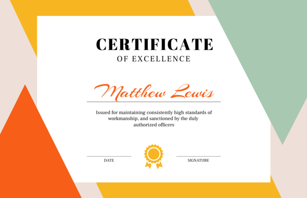 Award for Achievements in Work Certificate 5.5x8.5in tervezősablon
