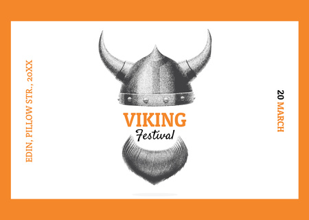 Plantilla de diseño de Anuncio del festival de teatro vikingo Flyer A6 Horizontal 