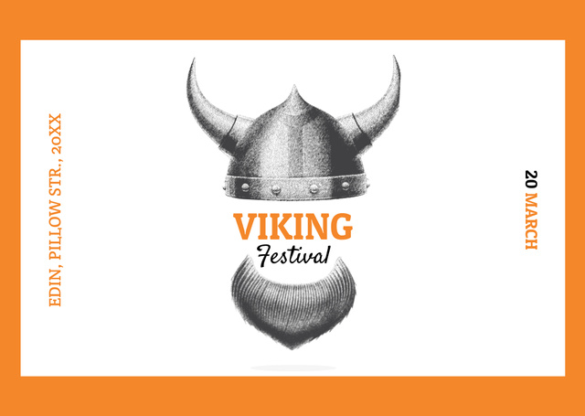 Viking Theatrical Festival Announcement Flyer A6 Horizontal Šablona návrhu