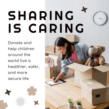 Plantilla de diseño de Anuncio del evento Sharing and Caring Instagram 