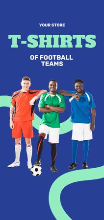 Football Team T-Shirts Sale Offer Flyer DIN Large Design Template