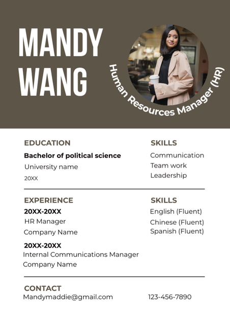 Platilla de diseño Skills and Experience of Human Resources Manager Resume