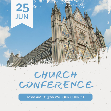 Ontwerpsjabloon van Instagram van Church Conference Announcement