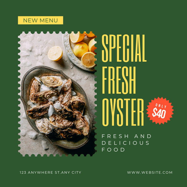 New Special Oyster Offer Instagram tervezősablon