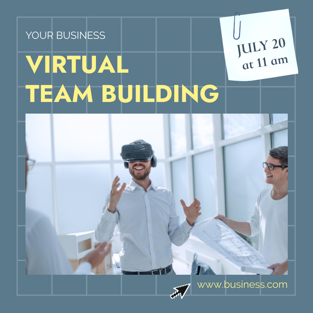 Virtual Team Building Announcement Instagram ADデザインテンプレート