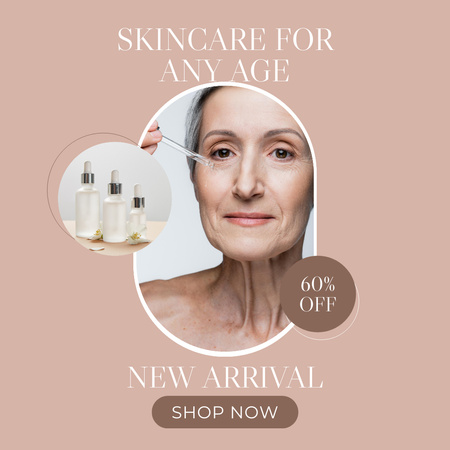 Designvorlage Neu eingetroffenes Hautpflegeprodukt mit Rabatt für Instagram