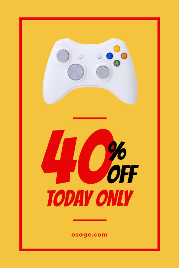 Gadgets Sale with Discount on Video Game Joystick Flyer 4x6in Design Template