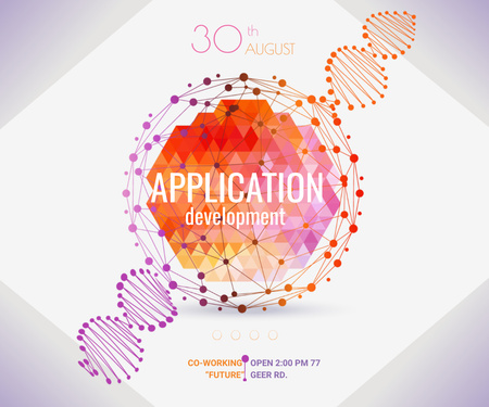 Anúncio do evento para desenvolvedores de aplicativos Large Rectangle Modelo de Design