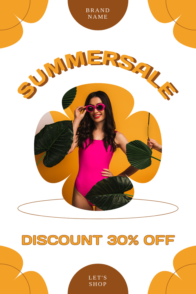 Template di design Summer Discount on Swimwear for Women Pinterest