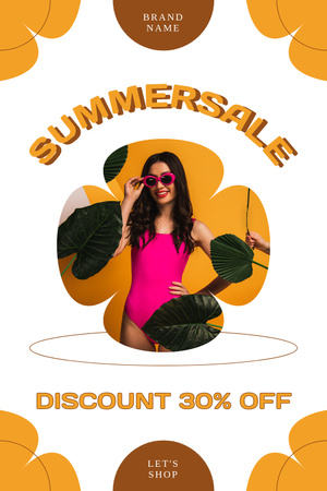 Designvorlage Summer Discount on Swimwear for Women für Pinterest