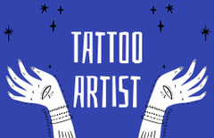 Tattoo Artist Services With Illustration In Blue