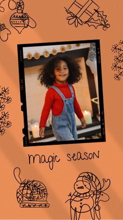 Designvorlage Winter Holidays Inspiration with Cute Little Girl für Instagram Video Story