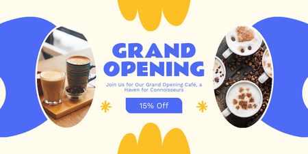 Best Cafe Opening With Discount On Cappuccino Twitter Design Template