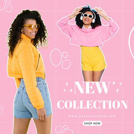 New Collection of Clothes for Young Women Pink Instagram Design Template